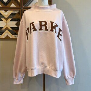Parke Light Pink Sweatshirt with Brown Lettering🍉🍉